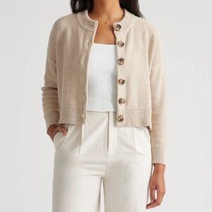 Quince 100% Cotton Cropped Cardigan